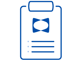 Blue Sealy clipboard representing Product Registration icon