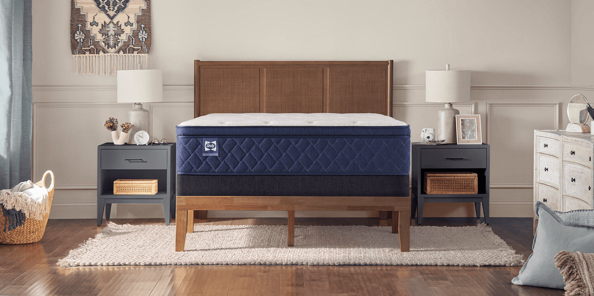 Icon pillow top mattress in a styled room