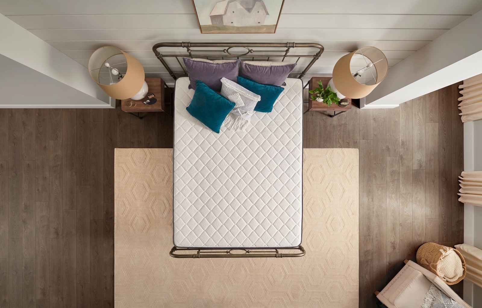 Sealy Spring Essentials Styled Room Birds Eye View