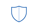 an icon of a blue shield representing limited warranty